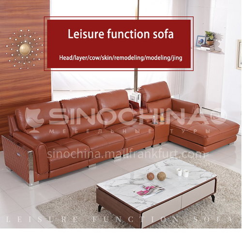 ZF-628 High-density sponge modern sofa with leather sofa surface for living room